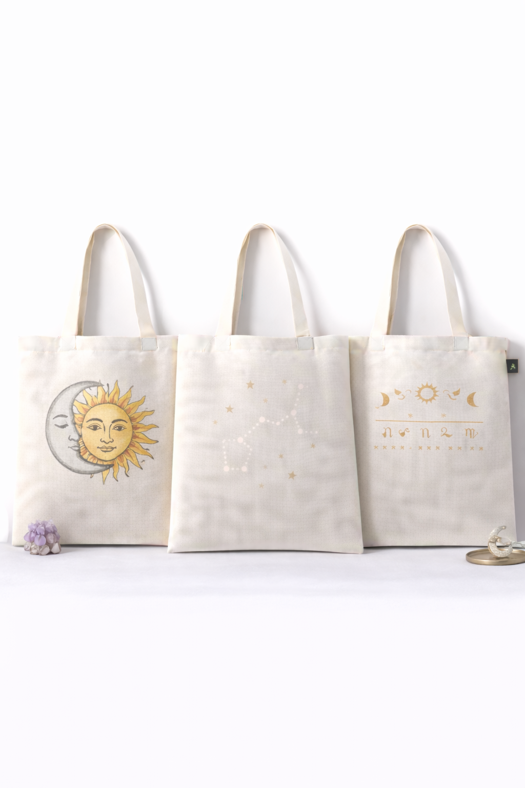COMBO F-1 ,Celestial Print Canvas Tote Bags