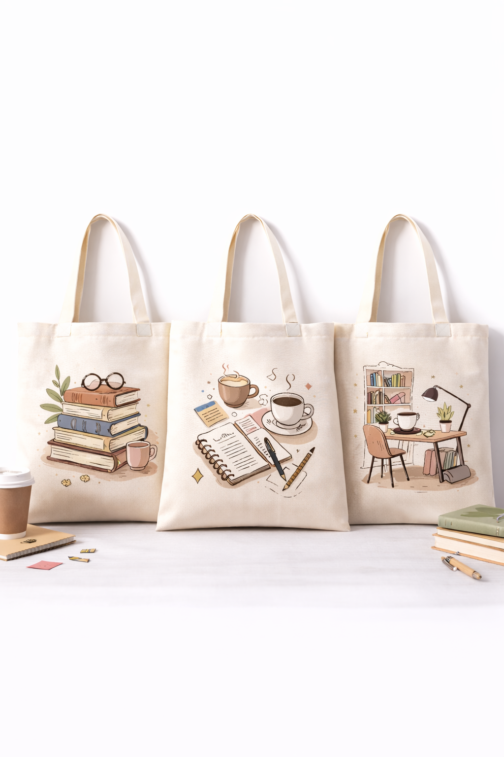 COMBO H-1 ,Study Core Canvas Tote Bags