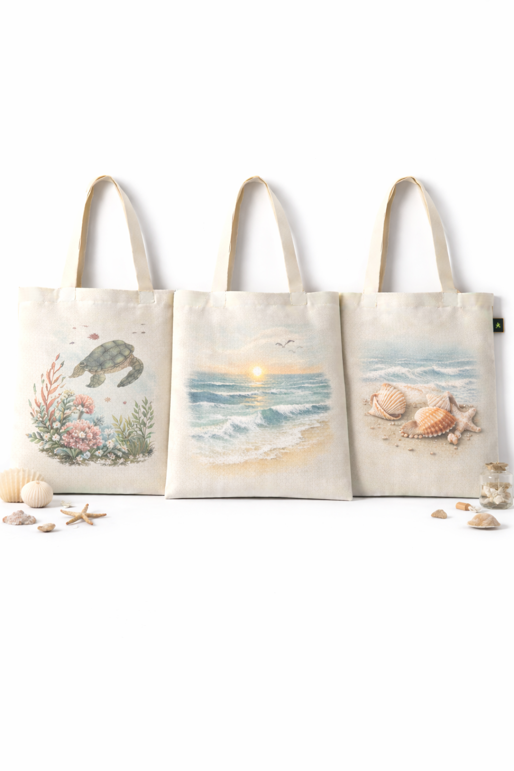COMBO K-1 ,Y2K Smiley & Retro Print Tote Combo (Pack of 3) – Trendy College Bags