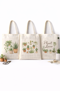 COMBO N-1 , Cute Fruit Print Canvas Tote Bags