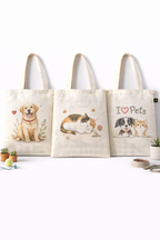 COMBO O-1 , Pet Lover Canvas Tote Bags