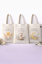 COMBO Q-1 , Travel Aesthetic Canvas Tote Bags