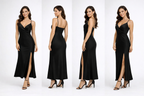 Elegant Slim Fit Black Evening Dress