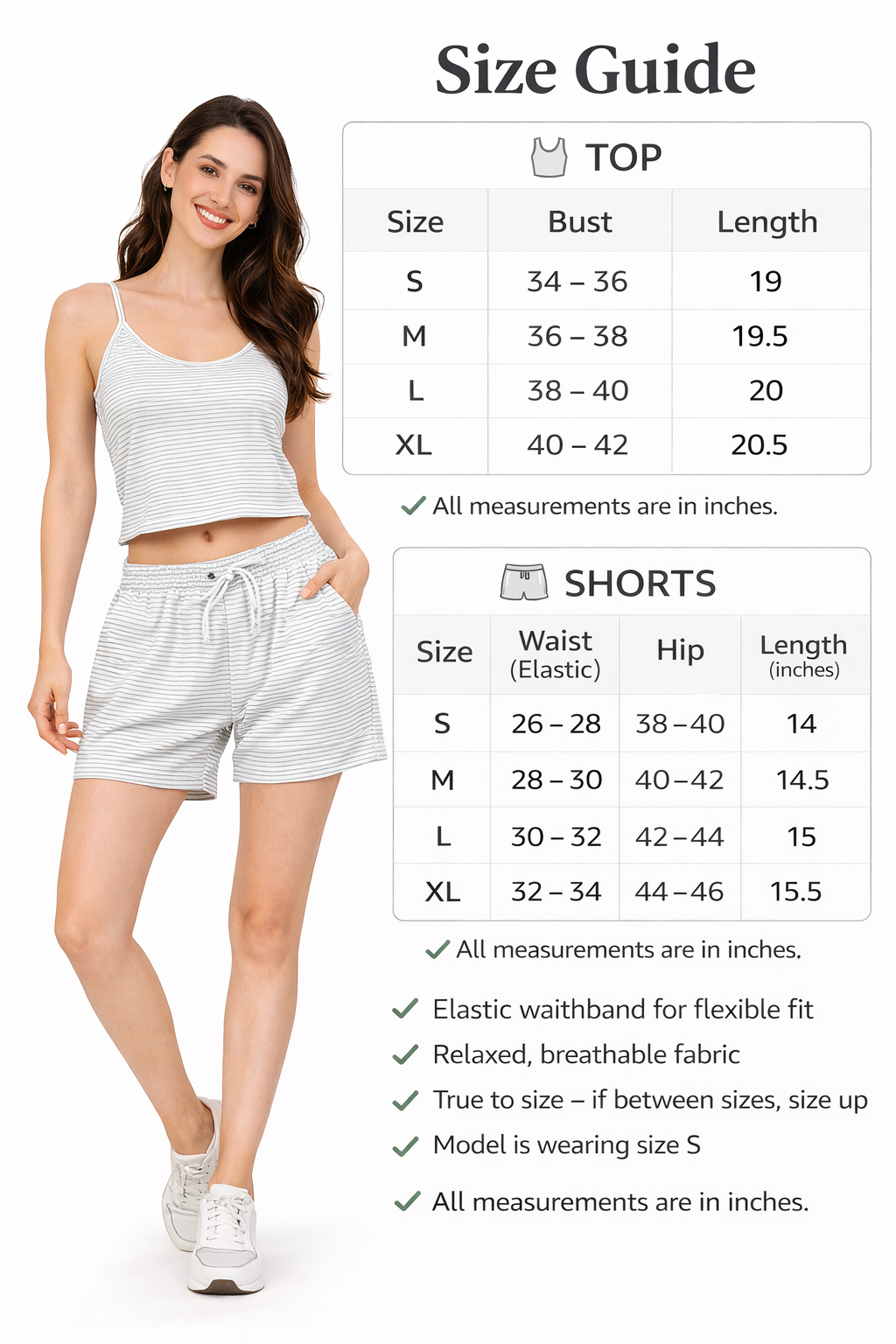 Soft Striped Tank Top & Shorts Co-ord Set