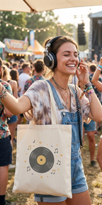 COMBO G-1 , Music Aesthetic Canvas Tote Bags