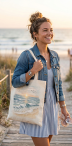 COMBO K-1 ,Y2K Smiley & Retro Print Tote Combo (Pack of 3) – Trendy College Bags