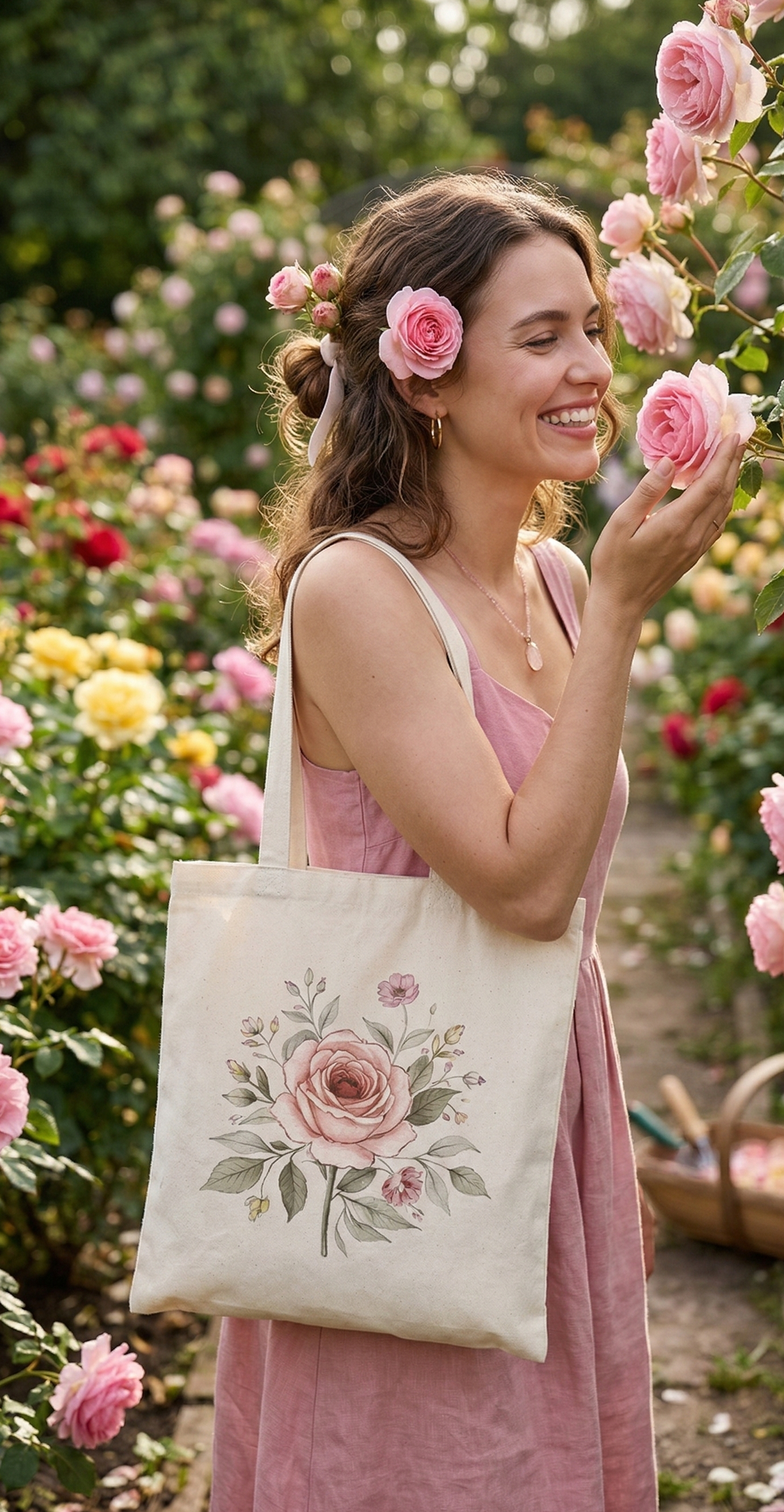COMBO L-1 , Barbiecore Aesthetic Canvas Tote Bags