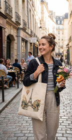 COMBO M-1 , Ocean Aesthetic Canvas Tote Bags