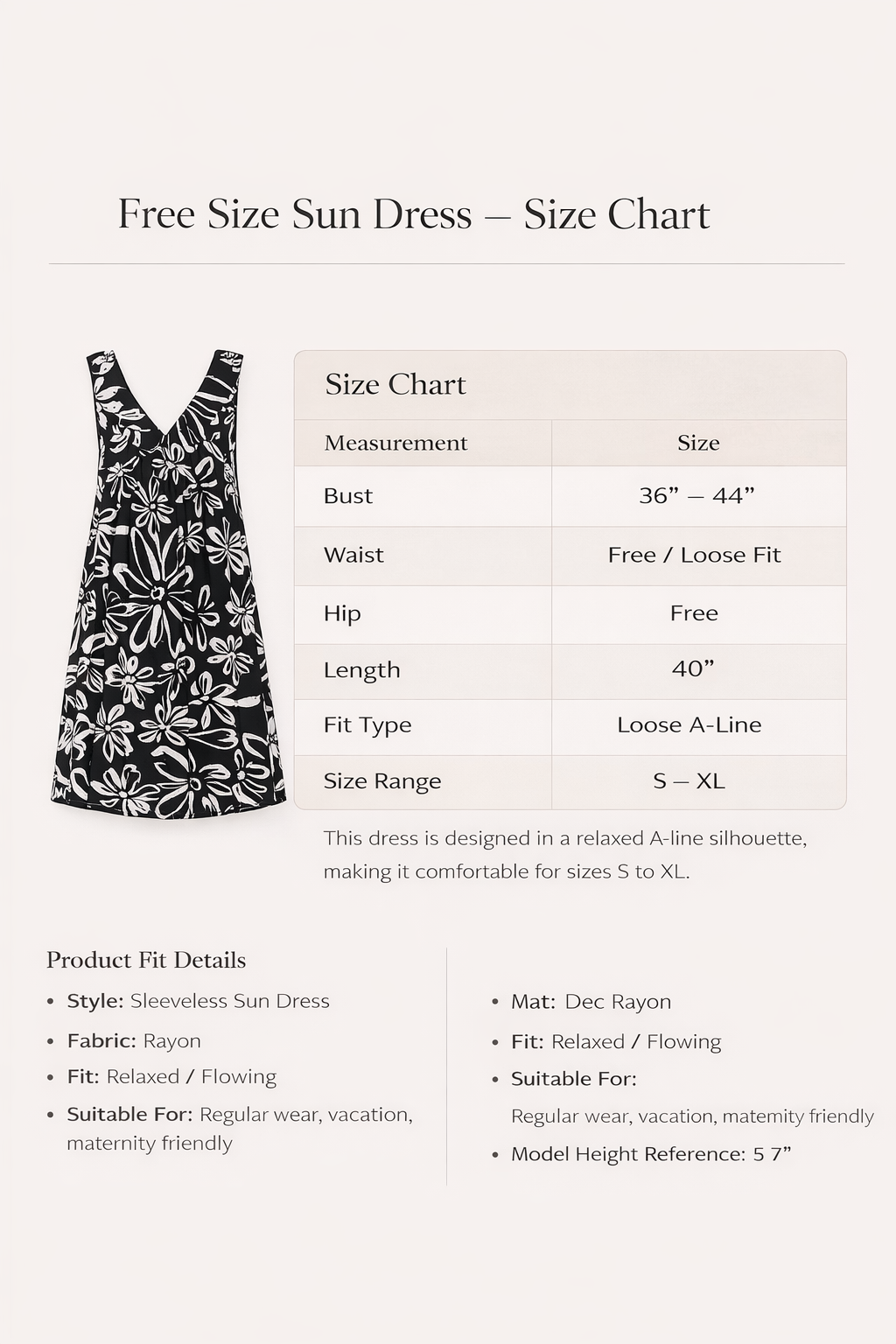 Moonflower Rayon Sun Dress