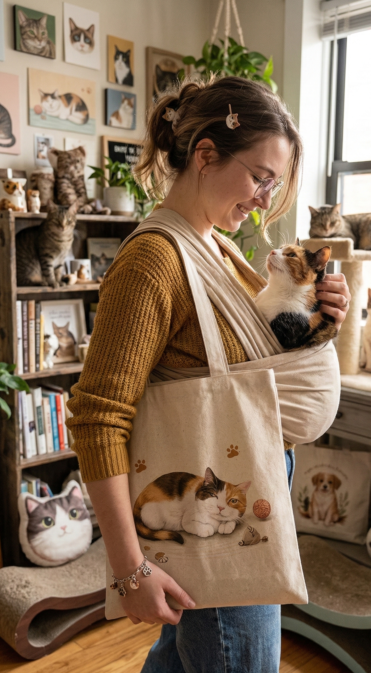 COMBO O-1 , Pet Lover Canvas Tote Bags