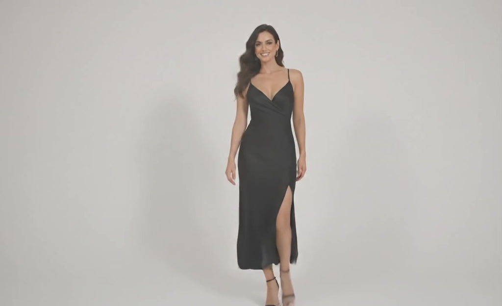 Elegant Slim Fit Black Evening Dress
