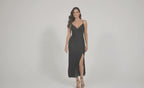 Elegant Slim Fit Black Evening Dress
