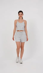 Soft Striped Tank Top & Shorts Co-ord Set